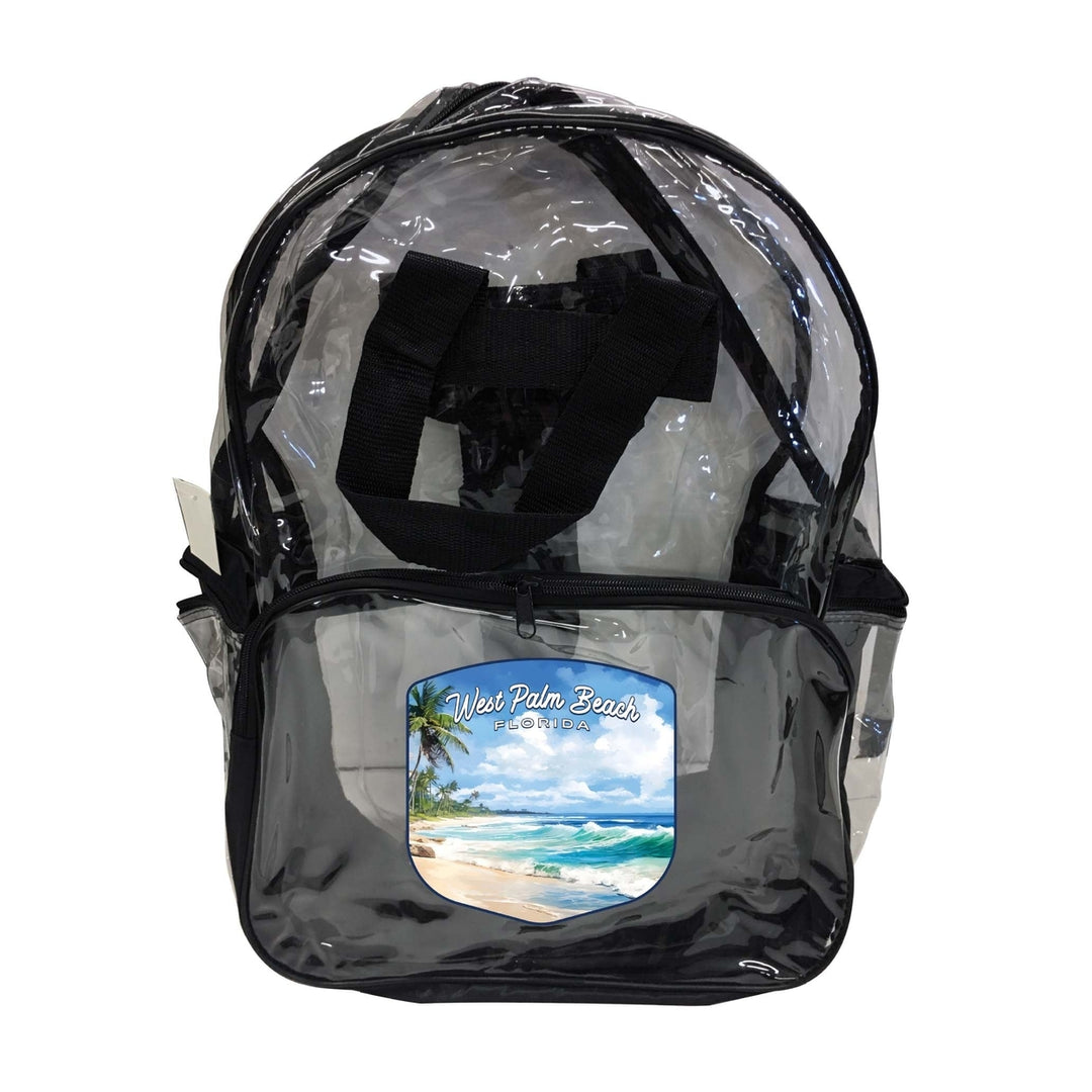 West Palm Beach Florida Design B Souvenir Clear View Backpack Image 1