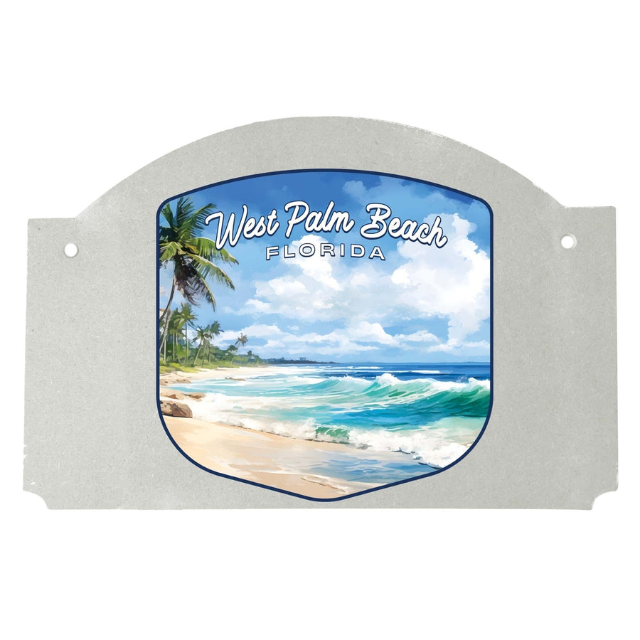 West Palm Beach Florida Design B Souvenir Wood sign flat with string Image 1