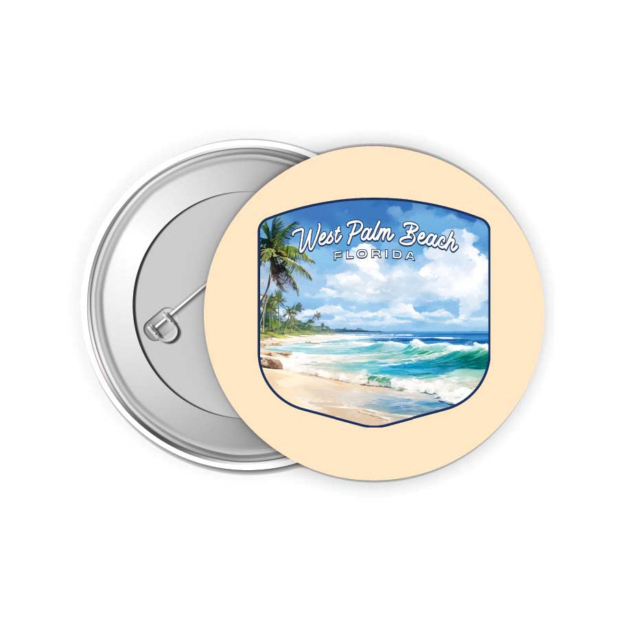 West Palm Beach Florida Design B Souvenir Small 2-Inch Button Pin 4 Pack Image 1