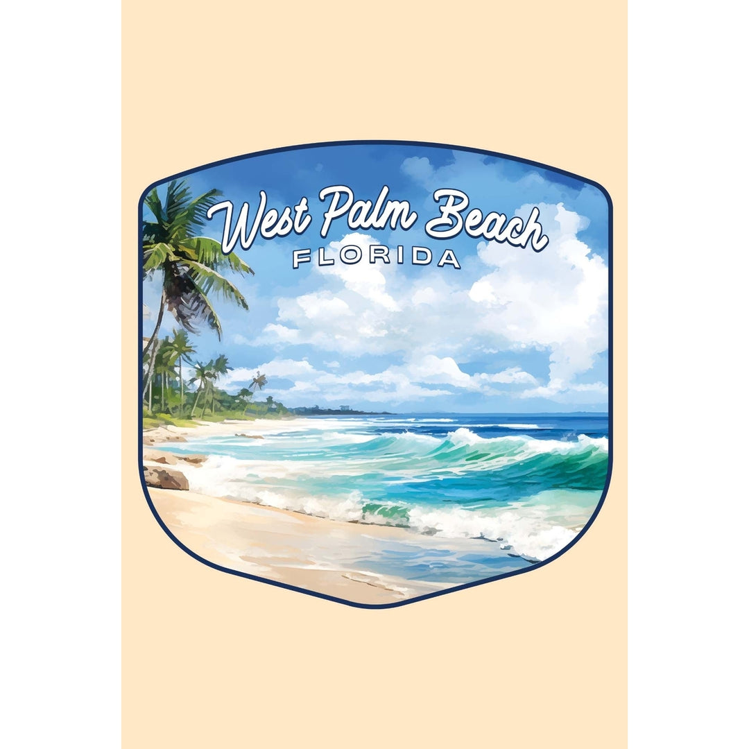 West Palm Beach Florida Design B Souvenir Wood sign with frame 5x7 Image 1