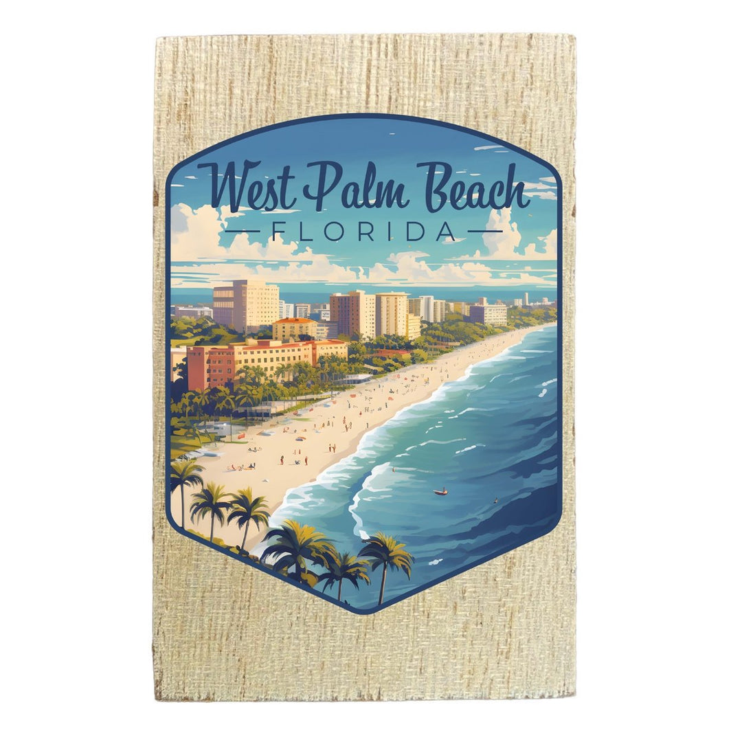 West Palm Beach Florida Design A Souvenir Wooden 2" x 3" Fridge Magnet Image 1