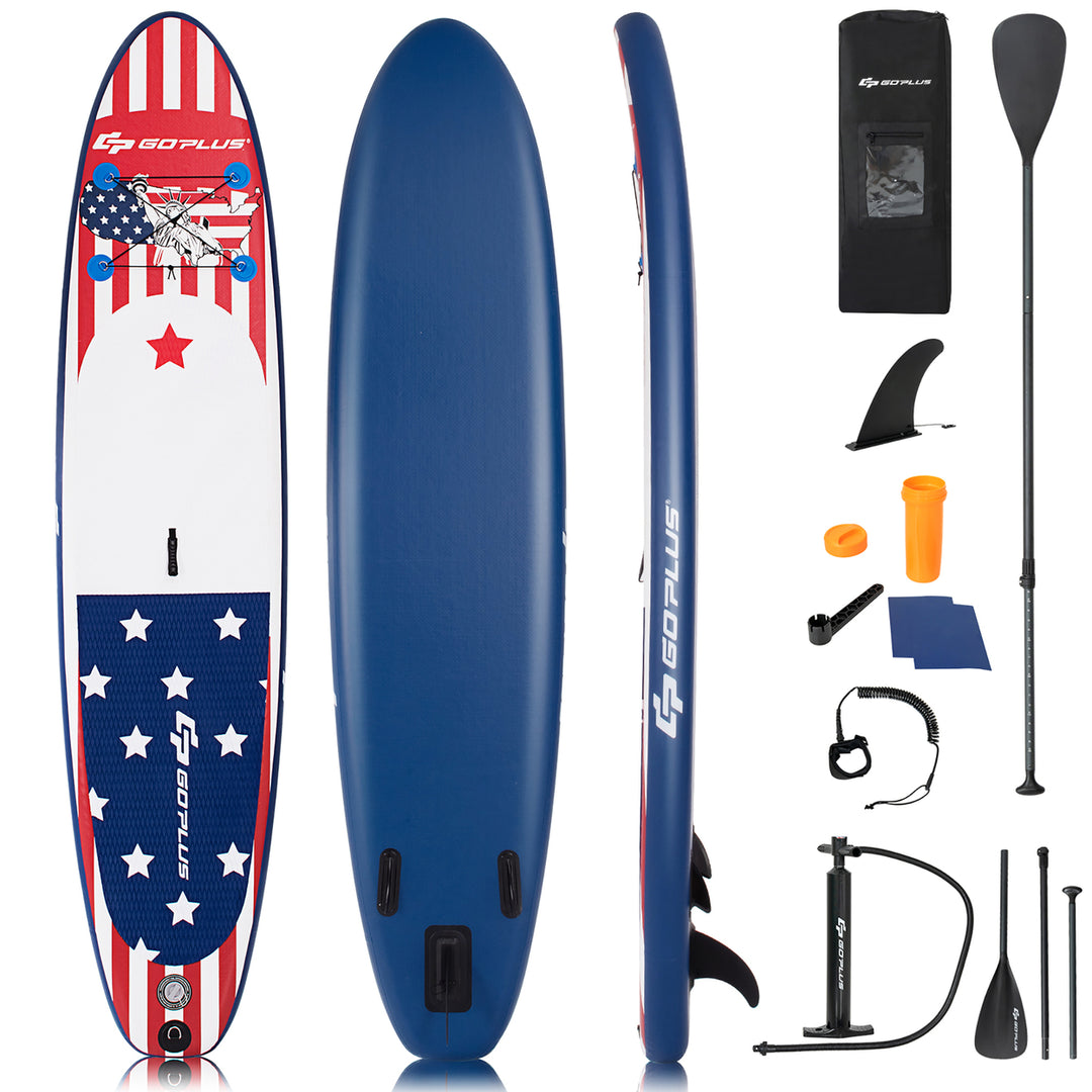 11 Inflatable Stand Up Paddle Board Surfboard W/Pump Aluminum Paddle Navy Image 1