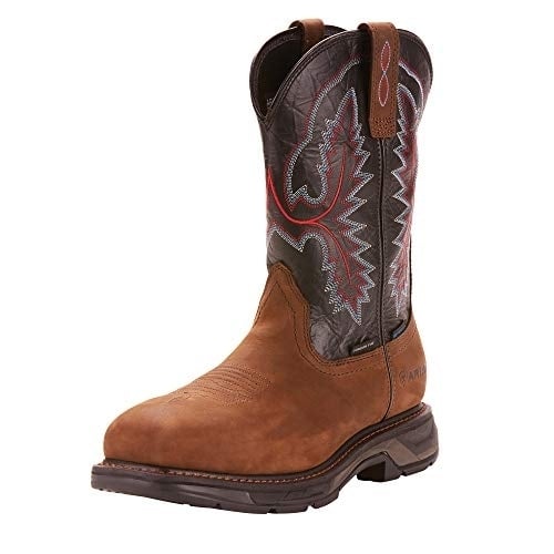 ARIAT WORK Mens 11" WorkHog XT Waterproof Carbon Toe Work Boot Oily Distressed Brown - 10024968 BRN/BLK Image 1