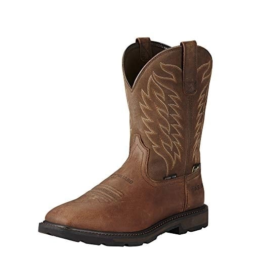 Ariat Work Mens 10" Groundbreaker Steel Toe MetGuard Work Boot Brown 10020063 Image 1