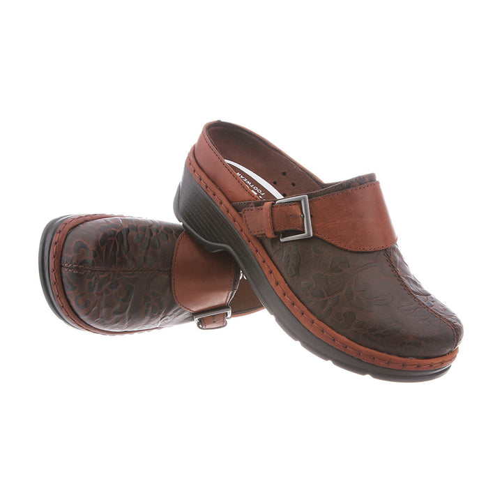 KLOGS Womens Austin Brown Flower Power Tooled Leather Mule - 3303-BFT 9-W BROWN FLOWER TOOL Image 4