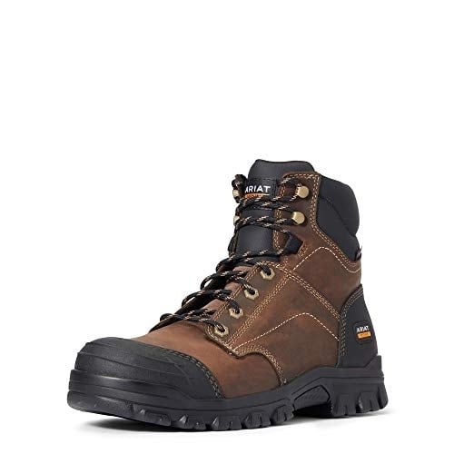 ARIAT WORK Mens 6" Treadfast Steel Toe Work Boot Distressed Brown - 10034671 Distressed Brown Image 1