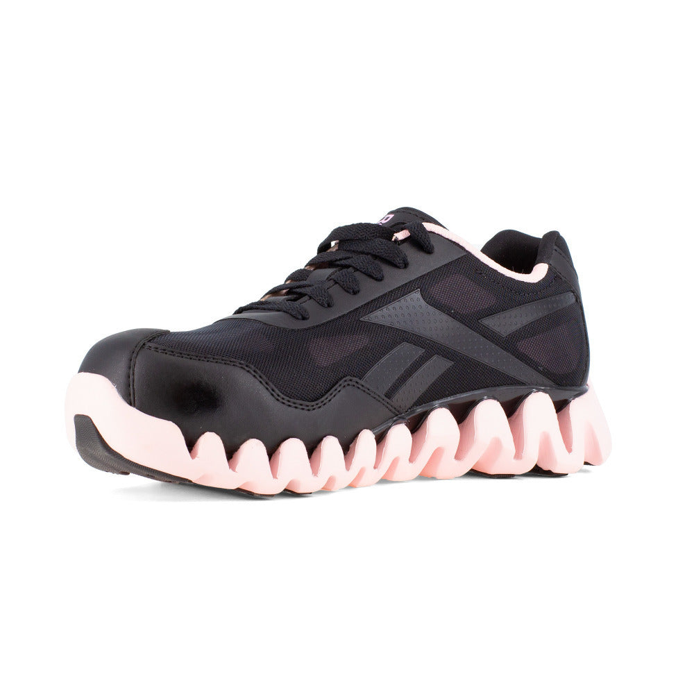 Reebok Work Womens Zig Pulse Composite Toe Work Athletic Work Shoe Black/Pink - RB321 BLACK Image 3