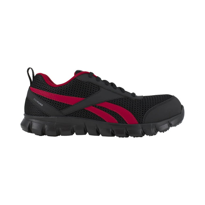 Reebok Work Sublite Cushion Composite Toe Athletic Shoes Black Red RB4121 Wide Image 2