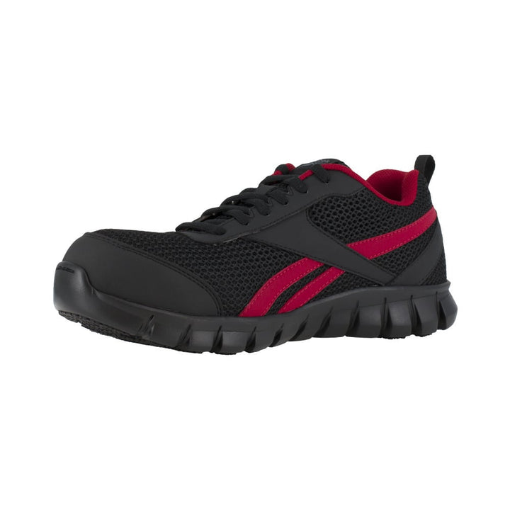 Reebok Work Sublite Cushion Composite Toe Athletic Shoes Black Red RB4121 Wide Image 3