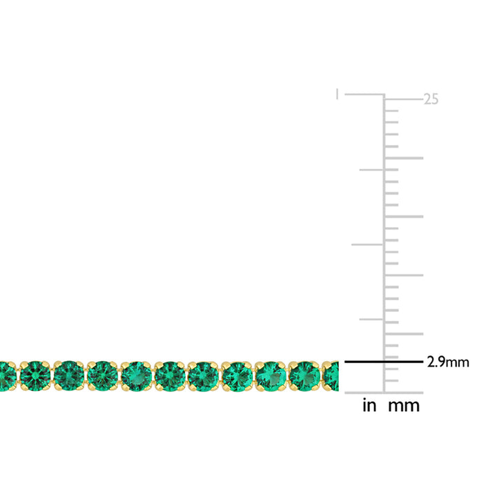 4.59 Carat (ctw) Lab-Created Emerald Tennis Bracelet in Yellow Plated Sterling Silver (7.25 Inches) Image 3