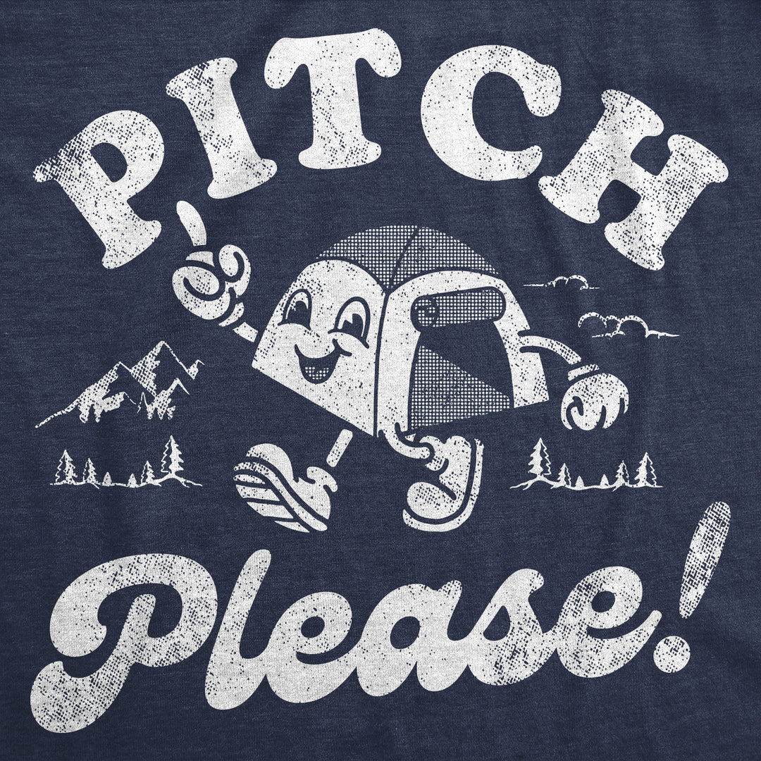 Mens Funny T Shirts Pitch Please Sarcastic Camping Graphic Tee For Men Image 2