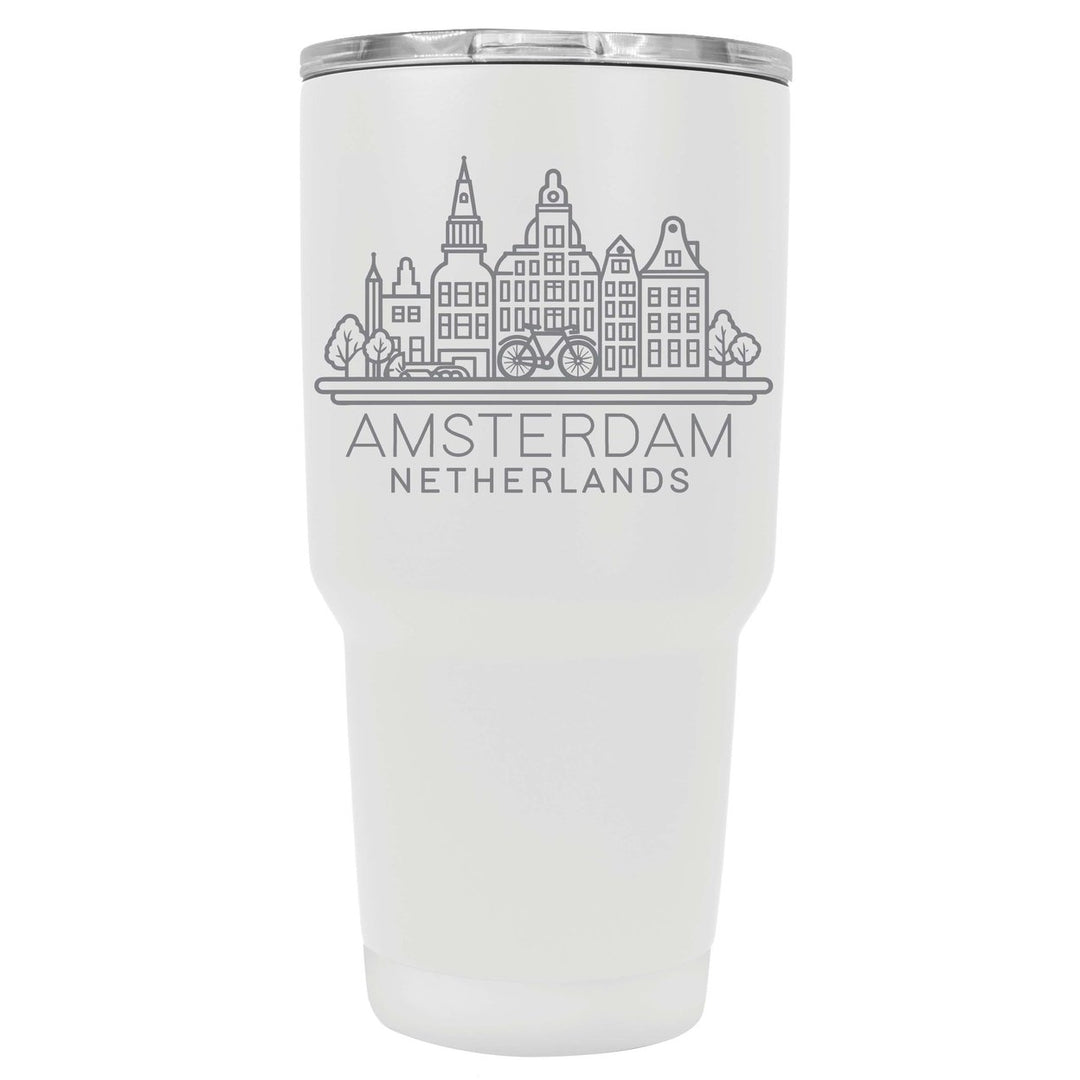 Amsterdam Netherlands Souvenir 24 oz Engraved Insulated Stainless Steel Tumbler Image 1