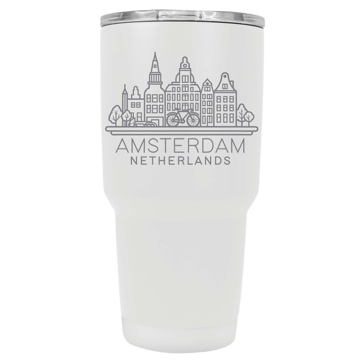 Amsterdam Netherlands Souvenir 24 oz Engraved Insulated Stainless Steel Tumbler Image 1