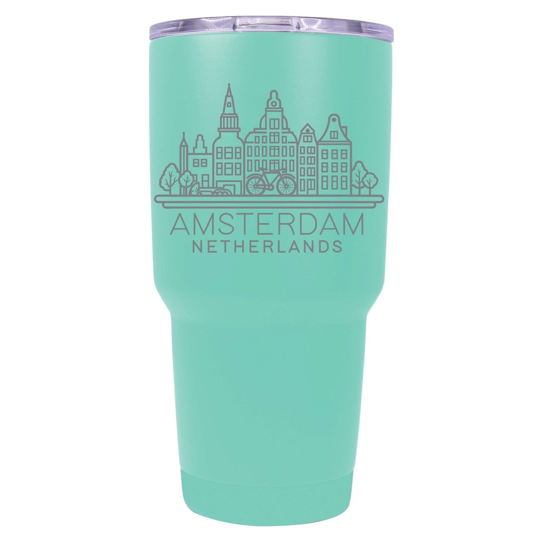 Amsterdam Netherlands Souvenir 24 oz Engraved Insulated Stainless Steel Tumbler Image 1