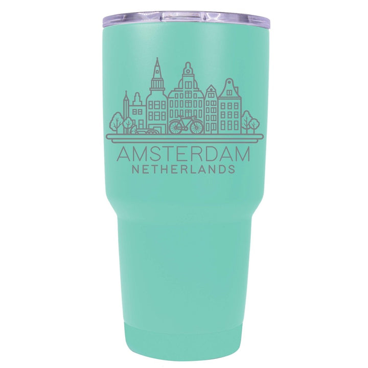 Amsterdam Netherlands Souvenir 24 oz Engraved Insulated Stainless Steel Tumbler Image 1