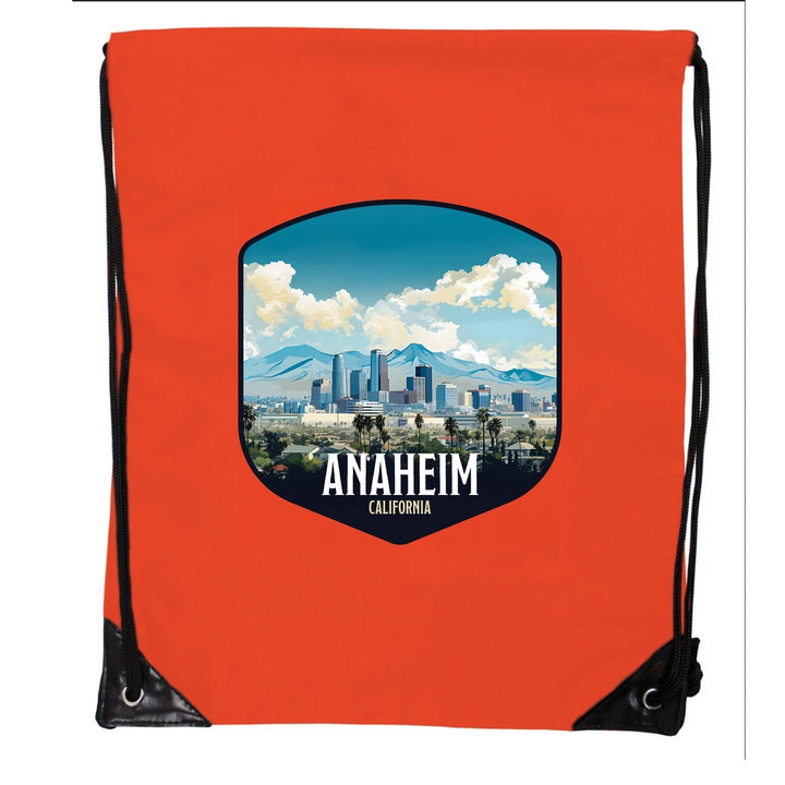 Anaheim California Design A Souvenir Cinch Bag with Drawstring Backpack Image 3