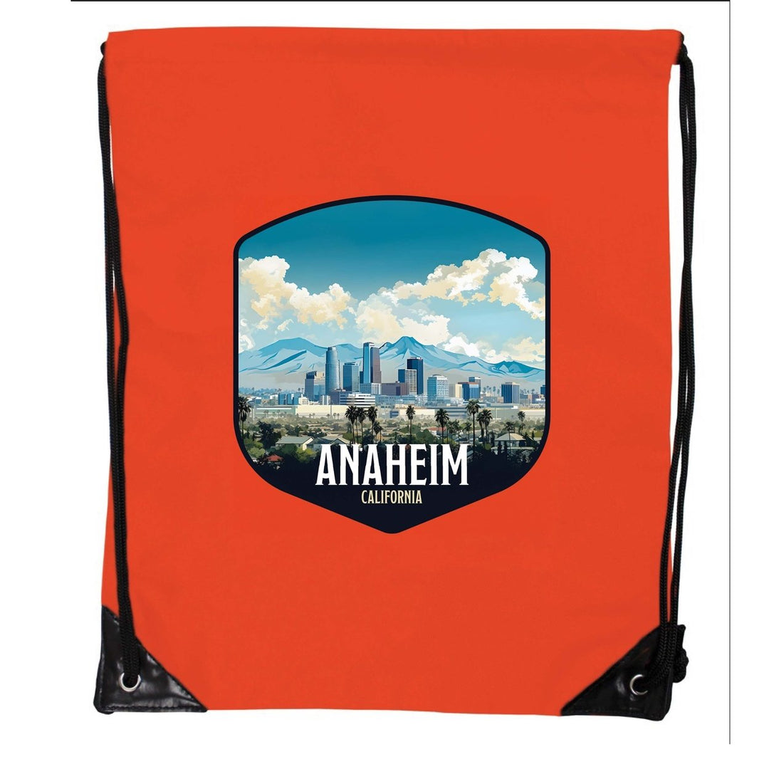 Anaheim California Design A Souvenir Cinch Bag with Drawstring Backpack Image 1