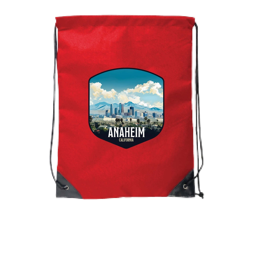 Anaheim California Design A Souvenir Cinch Bag with Drawstring Backpack Image 4