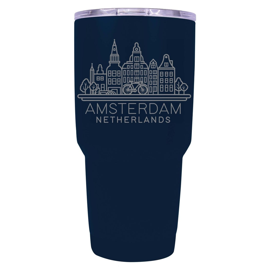 Amsterdam Netherlands Souvenir 24 oz Engraved Insulated Stainless Steel Tumbler Image 1