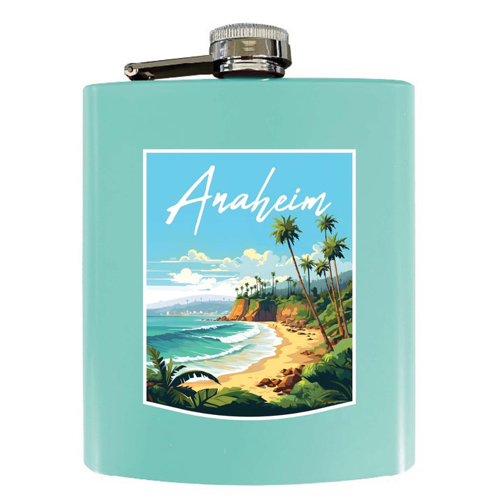 Anaheim California Design B Souvenir 7 oz Steel Flask Matte Finish Image 1