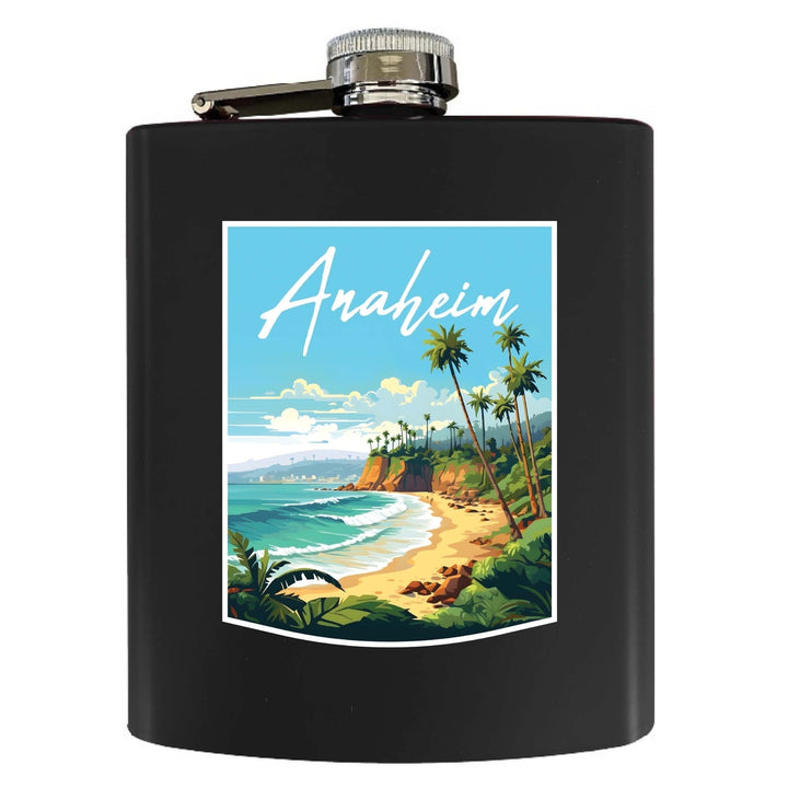 Anaheim California Design B Souvenir 7 oz Steel Flask Matte Finish Image 3