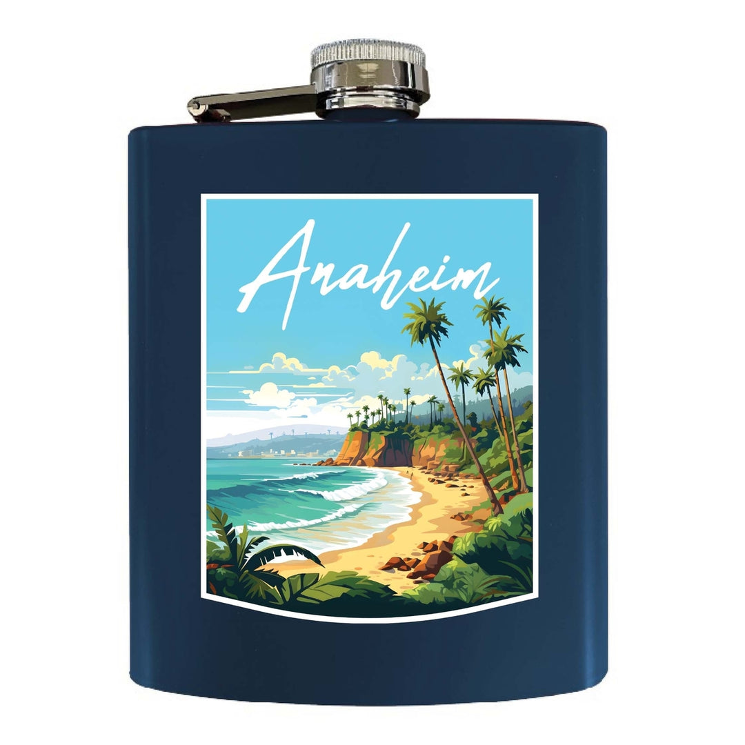 Anaheim California Design B Souvenir 7 oz Steel Flask Matte Finish Image 4