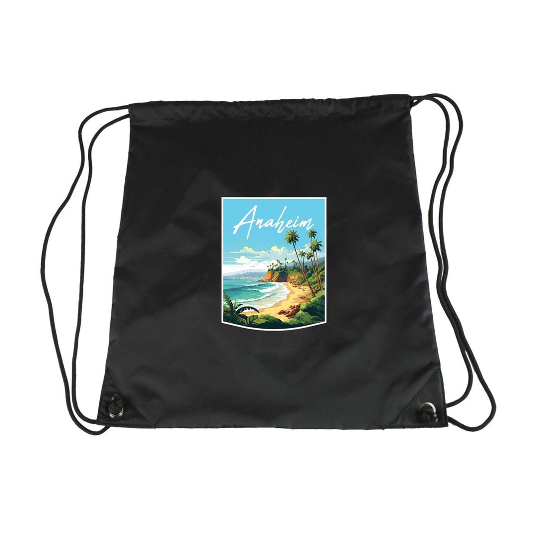 Anaheim California Design B Souvenir Cinch Bag with Drawstring Backpack Image 1