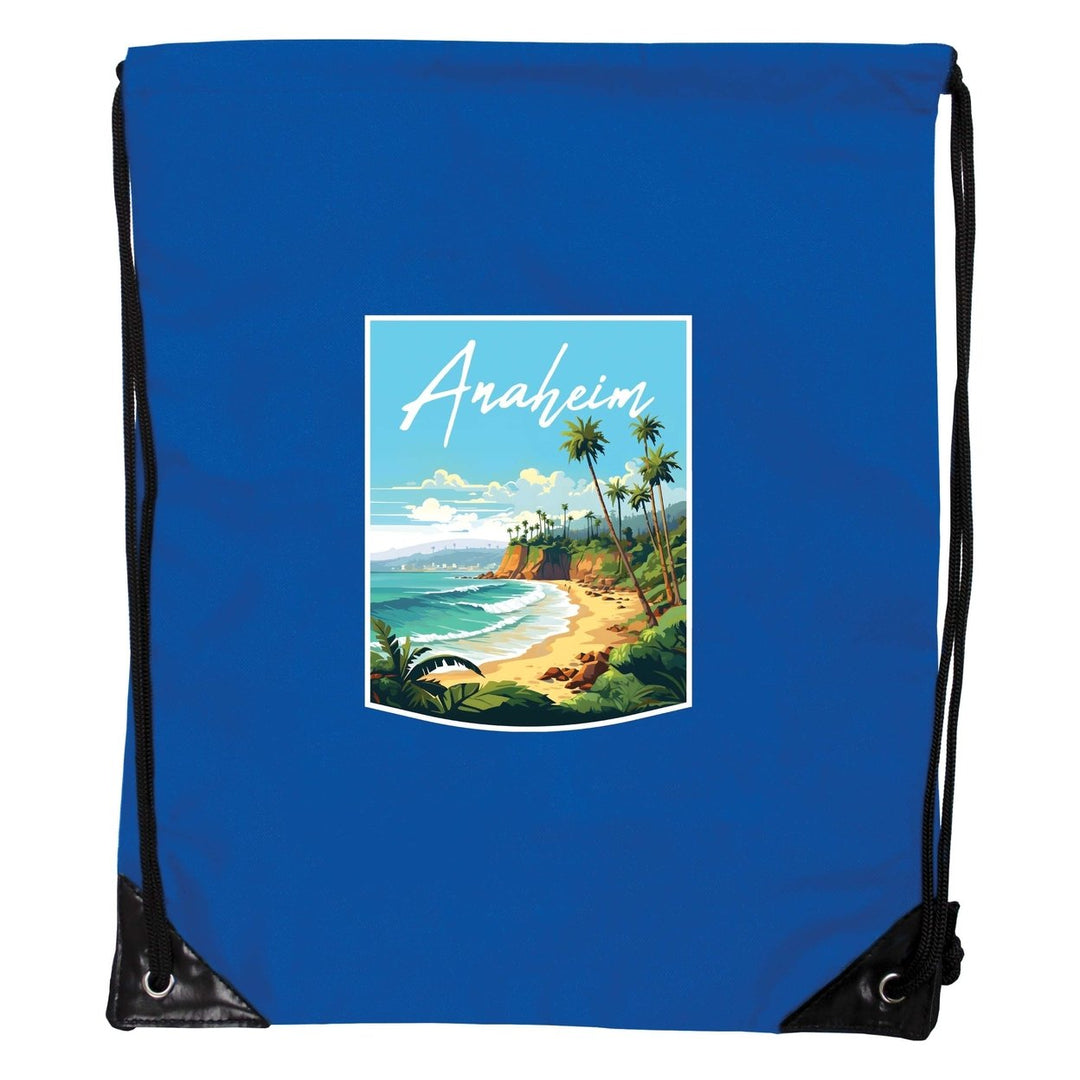 Anaheim California Design B Souvenir Cinch Bag with Drawstring Backpack Image 1