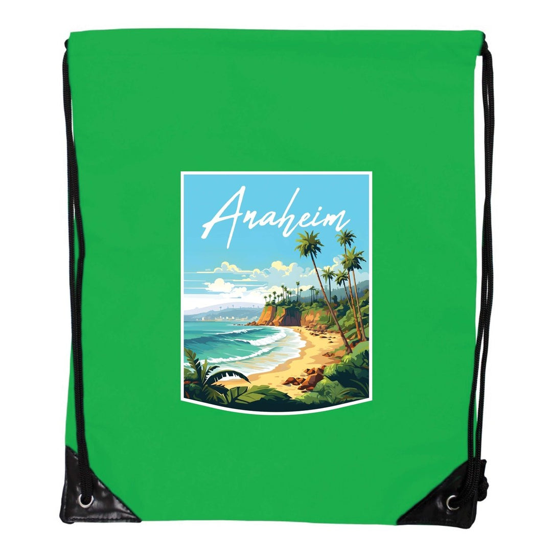 Anaheim California Design B Souvenir Cinch Bag with Drawstring Backpack Image 1