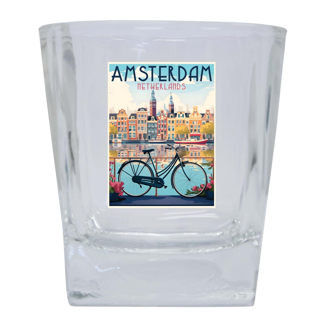 Amsterdam Netherlands Design A Souvenir 10 oz Whiskey Glass Rocks Glass Image 1