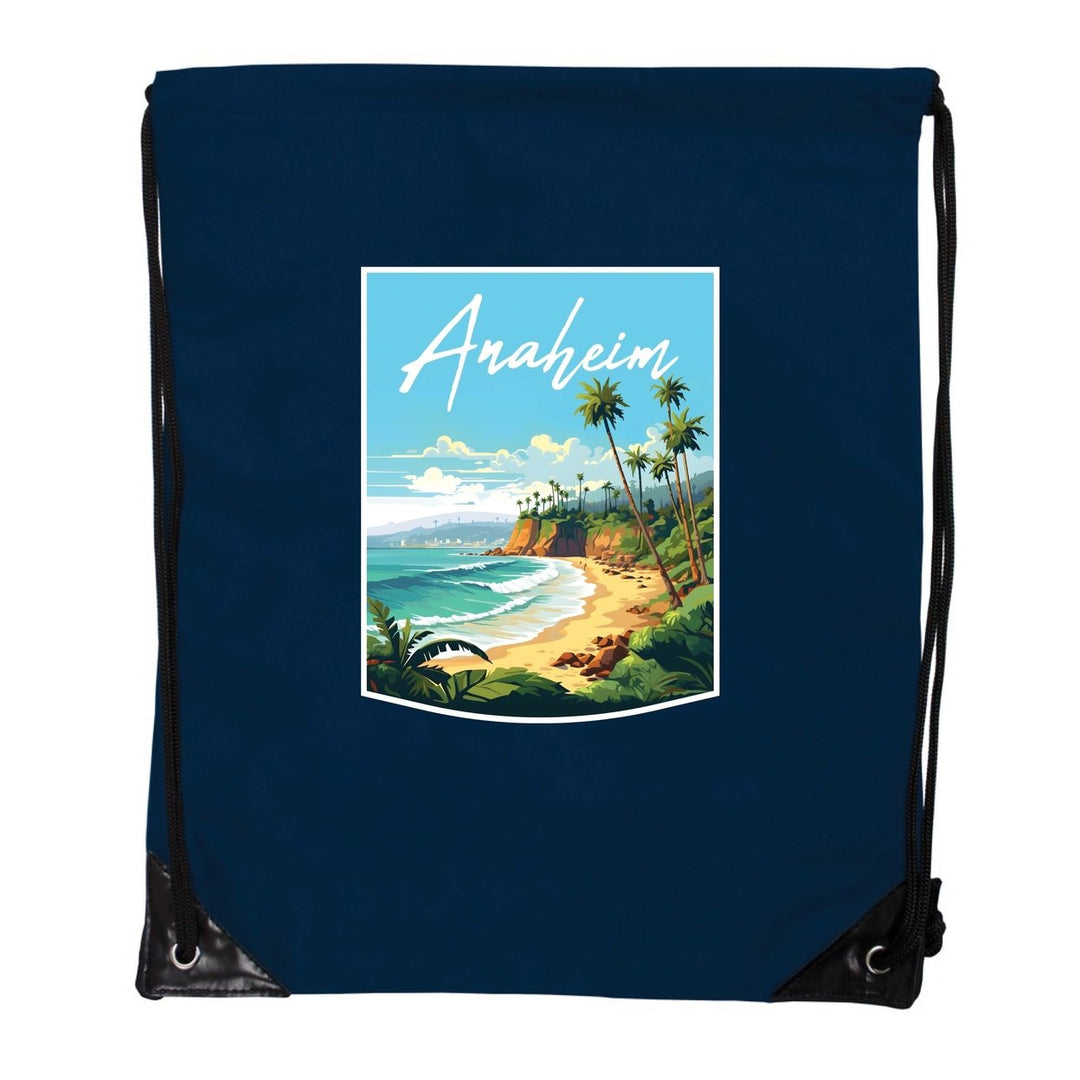 Anaheim California Design B Souvenir Cinch Bag with Drawstring Backpack Image 1