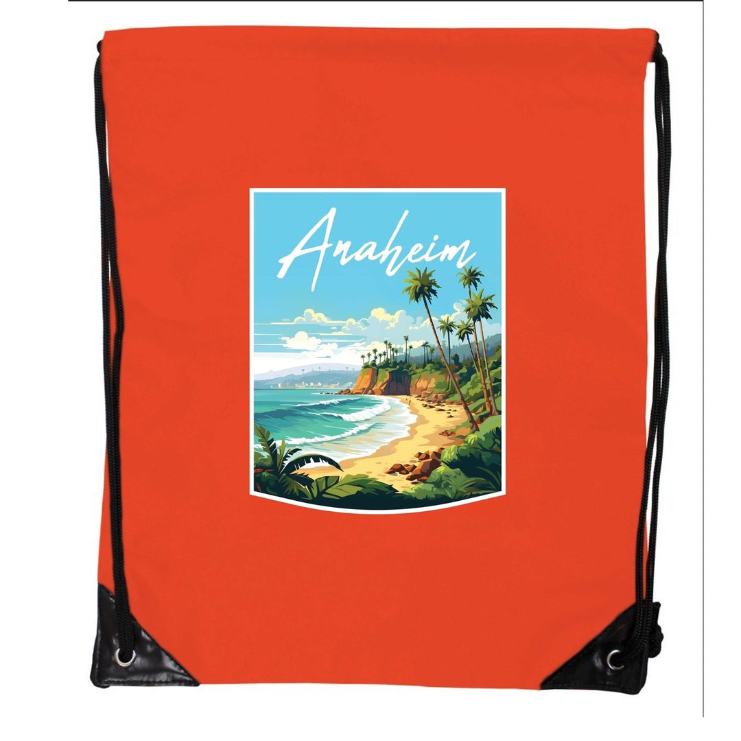 Anaheim California Design B Souvenir Cinch Bag with Drawstring Backpack Image 1