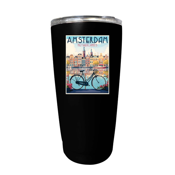 Amsterdam Netherlands Design A Souvenir 16 oz Stainless Steel Insulated Tumbler Image 1