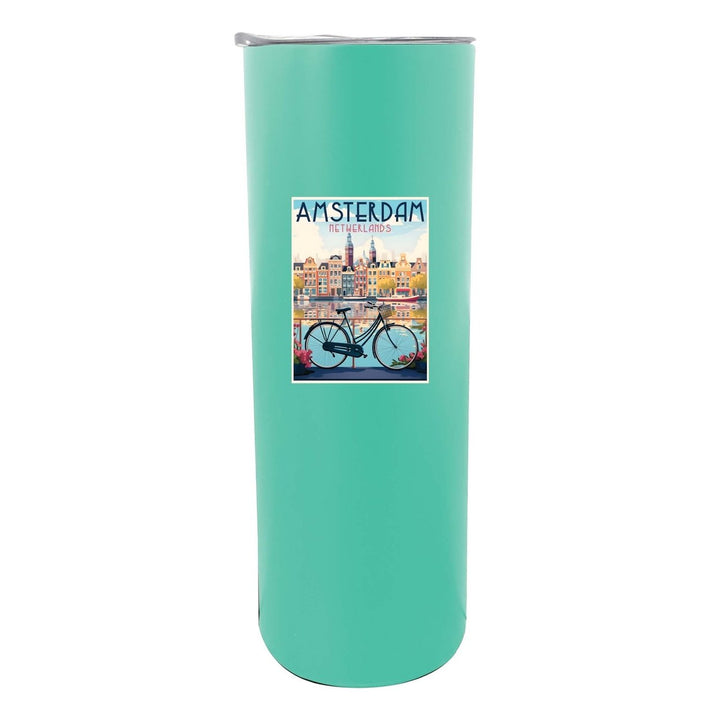 Amsterdam Netherlands Design A Souvenir 20 oz Insulated Stainless Steel Skinny Tumbler Image 1