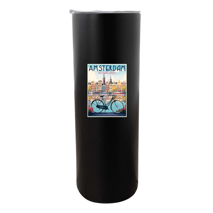 Amsterdam Netherlands Design A Souvenir 20 oz Insulated Stainless Steel Skinny Tumbler Image 1