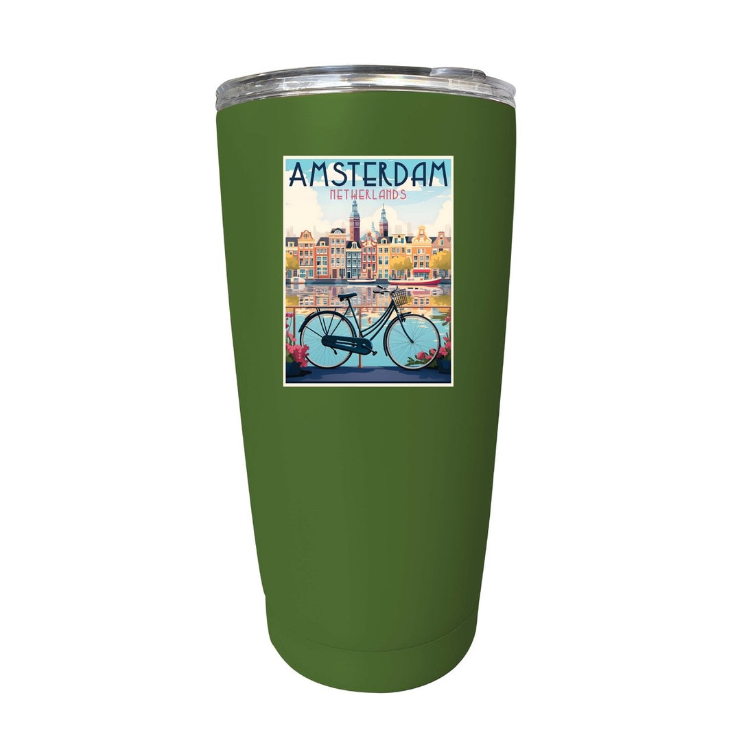 Amsterdam Netherlands Design A Souvenir 16 oz Stainless Steel Insulated Tumbler Image 2