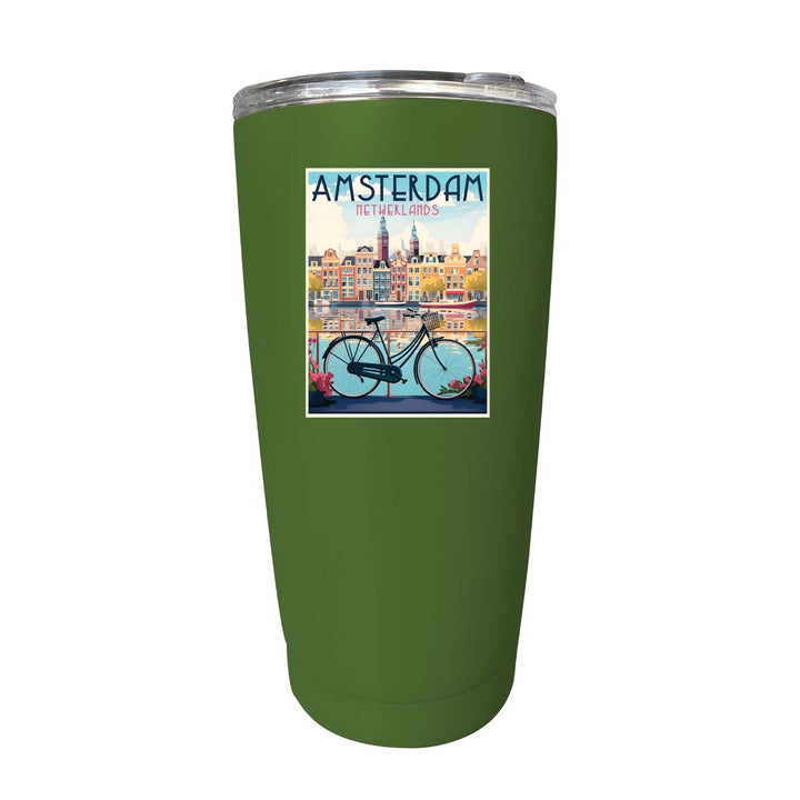 Amsterdam Netherlands Design A Souvenir 16 oz Stainless Steel Insulated Tumbler Image 1