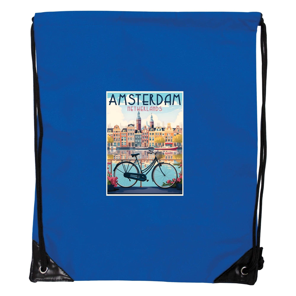 Amsterdam Netherlands Design A Souvenir Cinch Bag with Drawstring Backpack Image 2