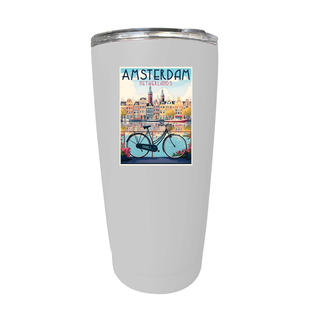 Amsterdam Netherlands Design A Souvenir 16 oz Stainless Steel Insulated Tumbler Image 4