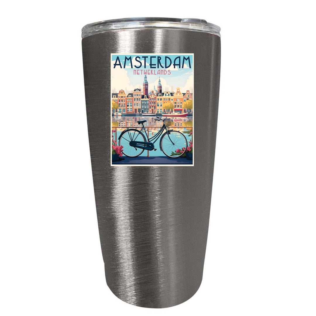 Amsterdam Netherlands Design A Souvenir 16 oz Stainless Steel Insulated Tumbler Image 4