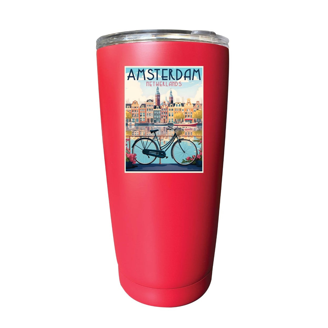 Amsterdam Netherlands Design A Souvenir 16 oz Stainless Steel Insulated Tumbler Image 6