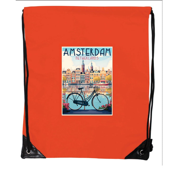 Amsterdam Netherlands Design A Souvenir Cinch Bag with Drawstring Backpack Image 4