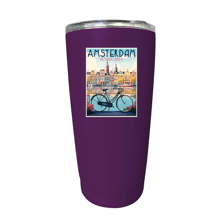 Amsterdam Netherlands Design A Souvenir 16 oz Stainless Steel Insulated Tumbler Image 7