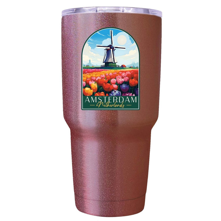 Amsterdam Netherlands Design B Souvenir 24 oz Insulated Stainless Steel Tumbler Image 1