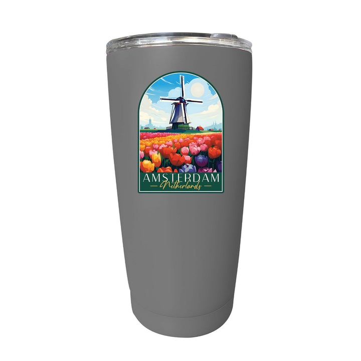 Amsterdam Netherlands Design B Souvenir 16 oz Stainless Steel Insulated Tumbler Image 1