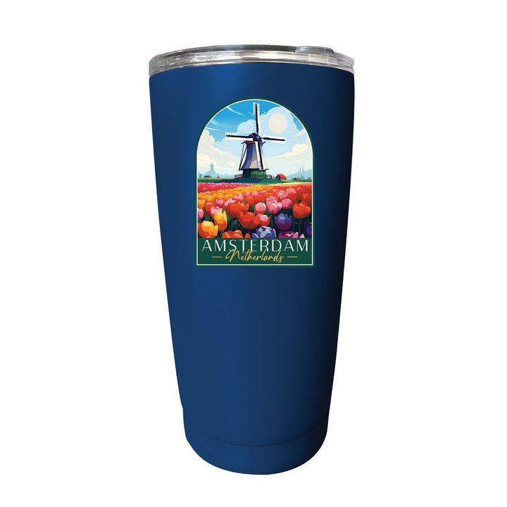 Amsterdam Netherlands Design B Souvenir 16 oz Stainless Steel Insulated Tumbler Image 2