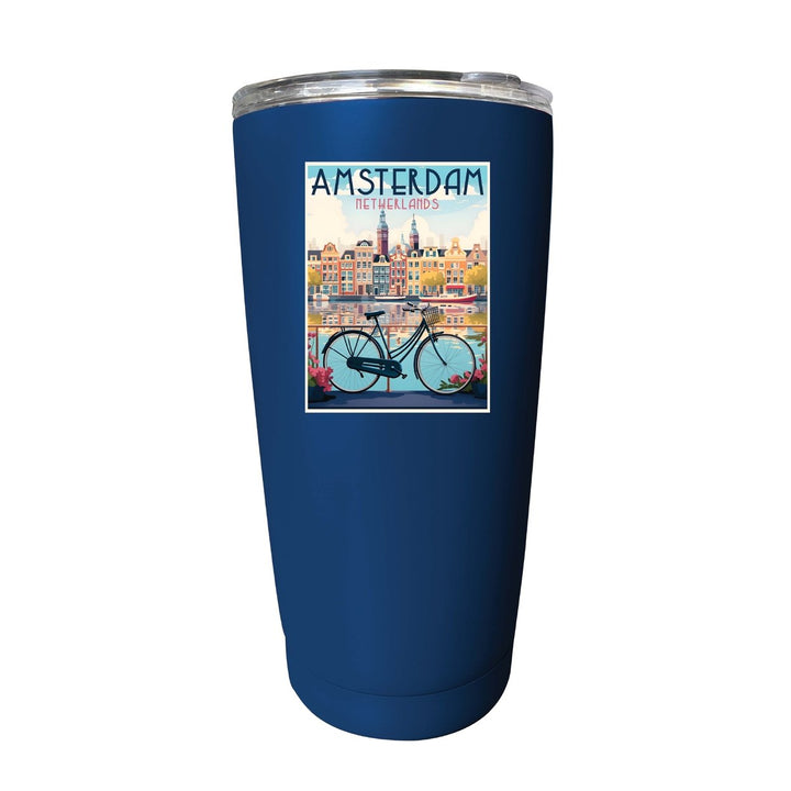 Amsterdam Netherlands Design A Souvenir 16 oz Stainless Steel Insulated Tumbler Image 9