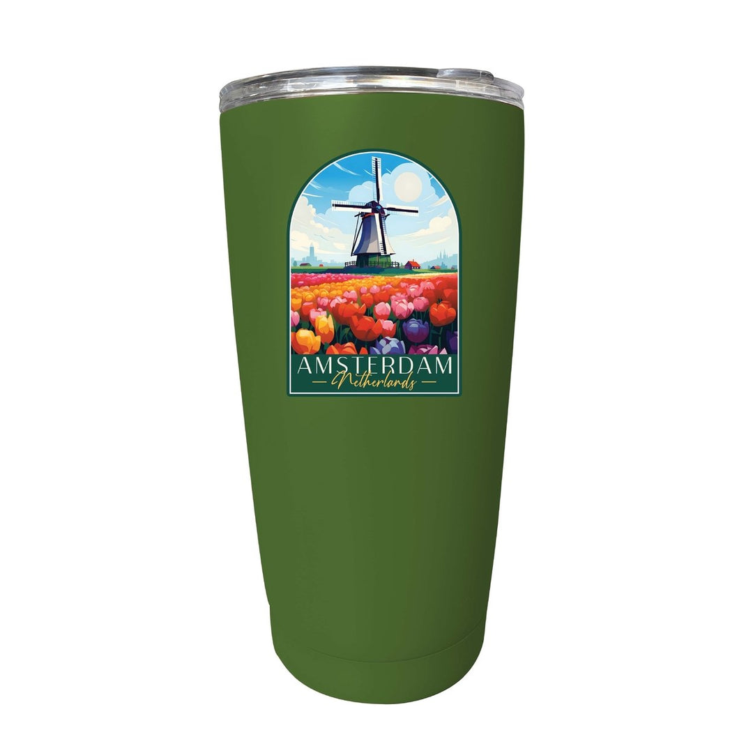 Amsterdam Netherlands Design B Souvenir 16 oz Stainless Steel Insulated Tumbler Image 3