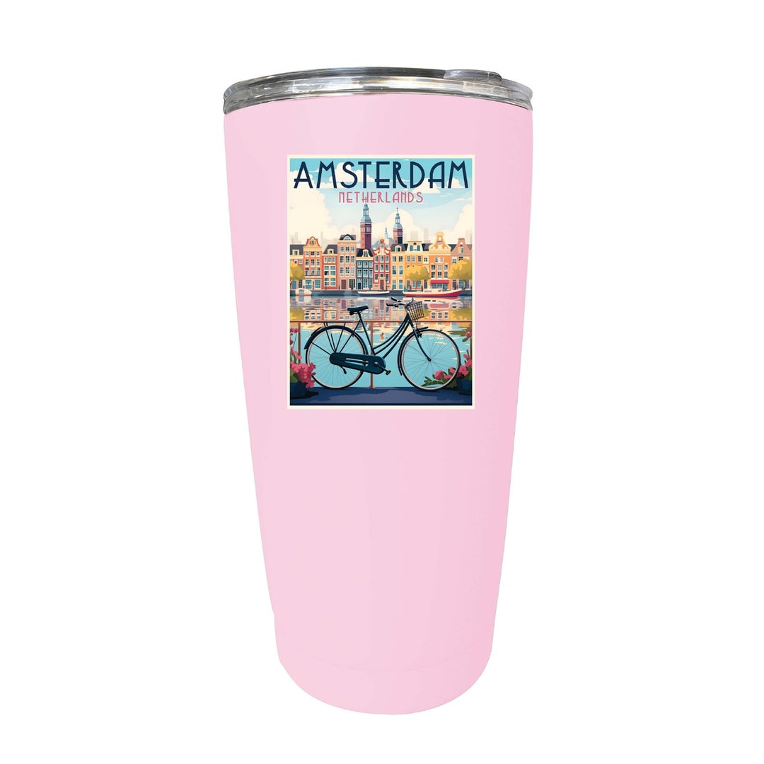 Amsterdam Netherlands Design A Souvenir 16 oz Stainless Steel Insulated Tumbler Image 10