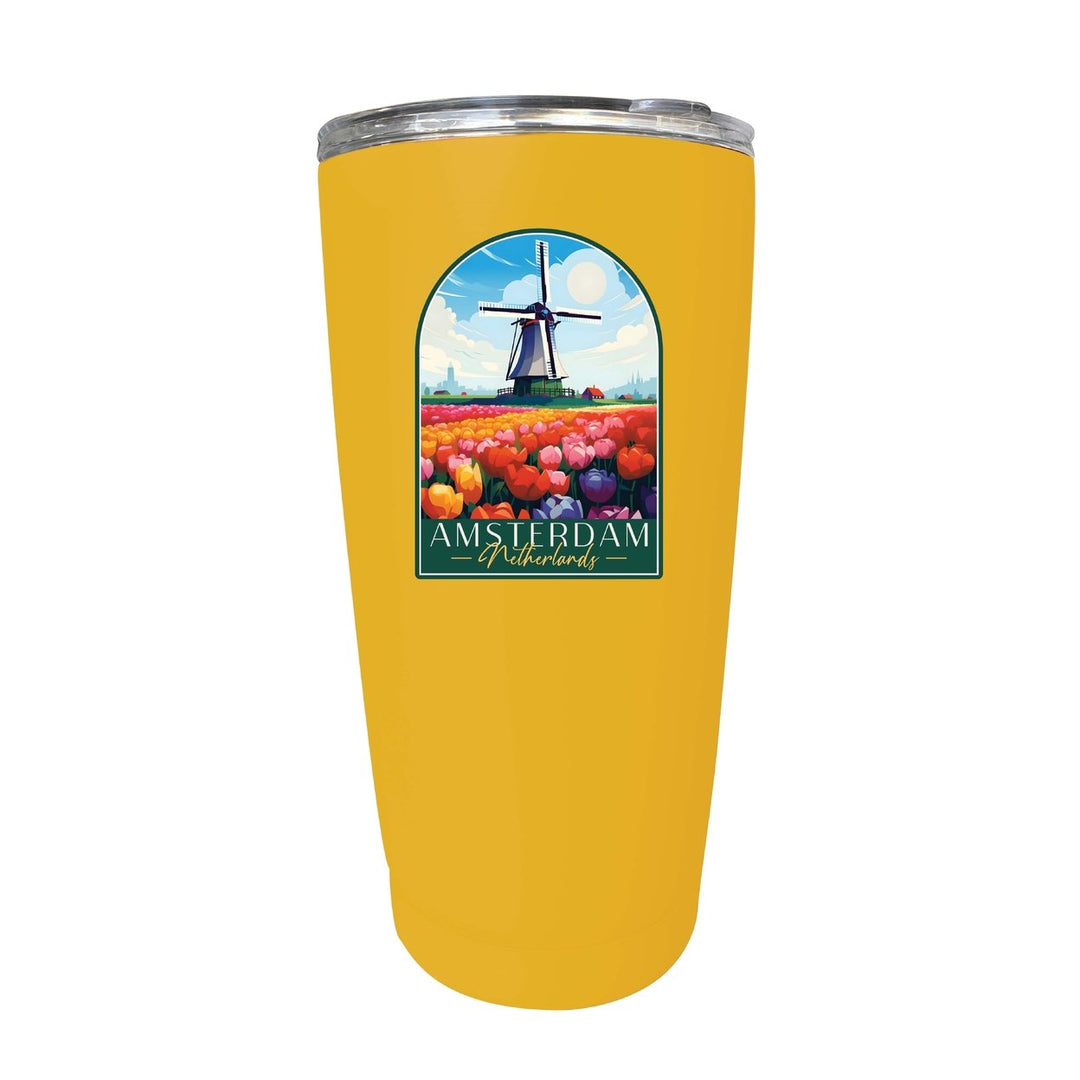 Amsterdam Netherlands Design B Souvenir 16 oz Stainless Steel Insulated Tumbler Image 4